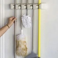 Bargainwizz Magic Holder 5 Position Mop And Broom Holder - 2 Pack Home & Garden