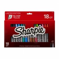 Bargainwizz Sharpie Permanent Marker Fine Point Pack 18ct, Multi-Colored Office Supplies