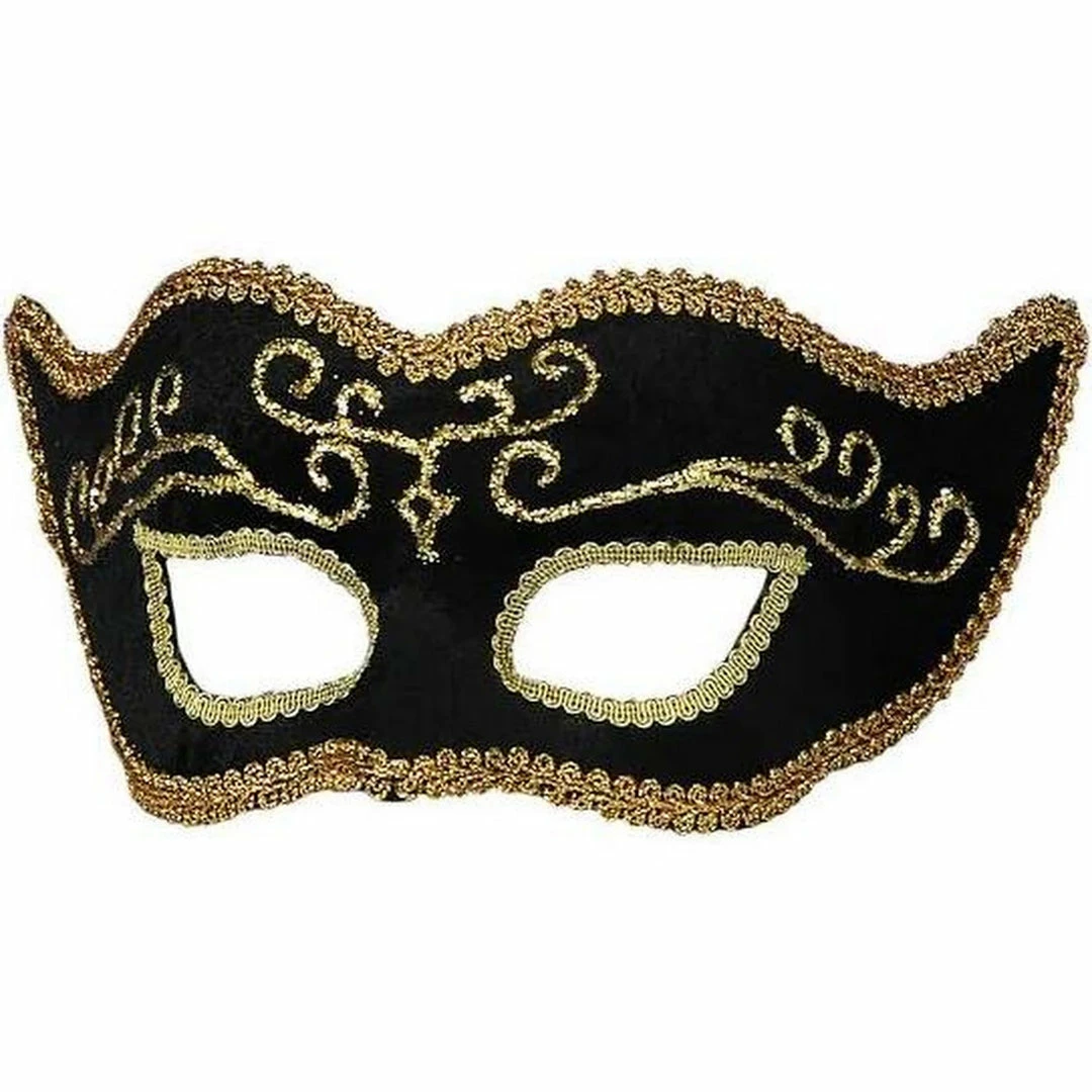 Bargainwizz Black Velvet Mardi Gras Mask Costumes 1 Bargainwizz Black Velvet Mardi Gras Mask Costumes