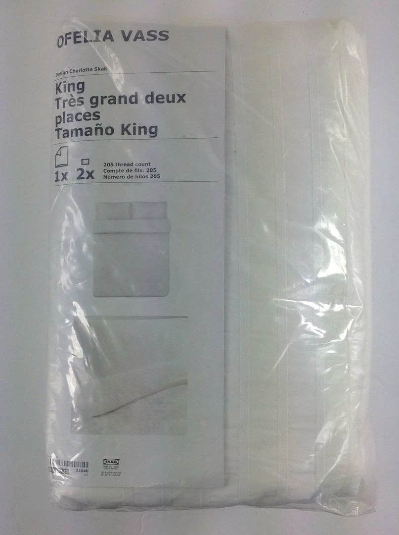 Bargainwizz Ikea OFELIA VASS King Duvet Cover W/ Pillowcases Dobby Woven Bed Set White 3 Bargainwizz Ikea OFELIA VASS King Duvet Cover W/ Pillowcases Dobby Woven Bed Set White