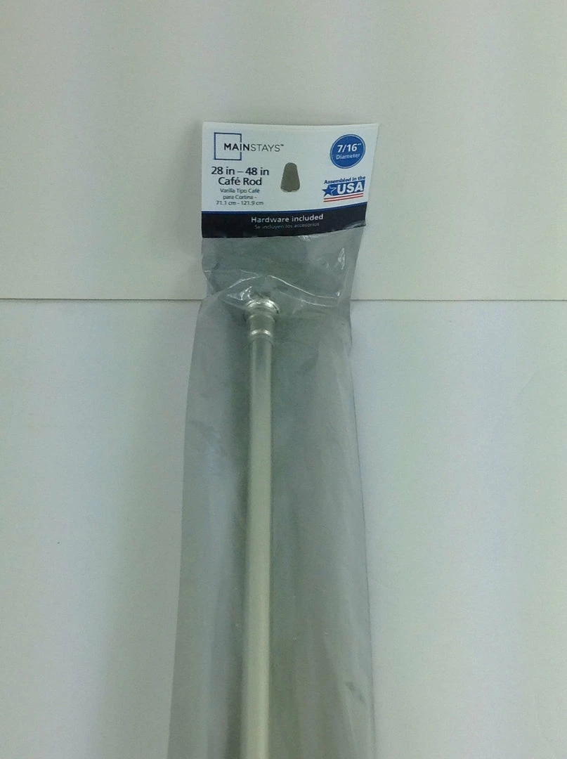 Bargainwizz Mainstays 28-48 In. Adjustable Cafe Curtain Rod, 7/16 In. Diameter Home Decor 2 Bargainwizz Mainstays 28-48 In. Adjustable Cafe Curtain Rod, 7/16 In. Diameter Home Decor