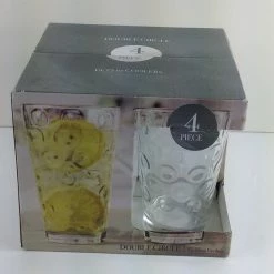 Bargainwizz Kitchen Circleware Circle Set Of 4-15.7 Oz Heavy Base Highball Drinking Circles